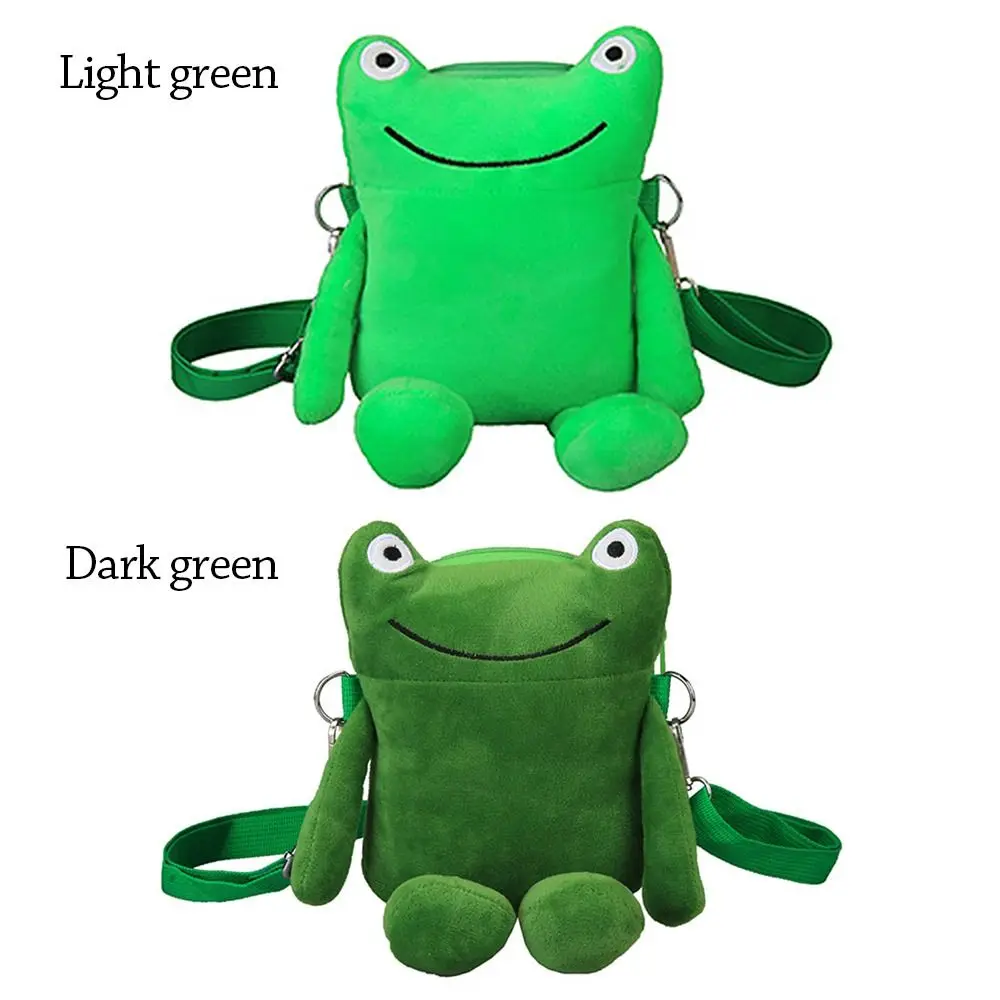 Cute Frog Plush Crossbody Bag Women Shoulder Bag Purses Messenger Bag Funny Cartoon Plush Bag Phone Bag