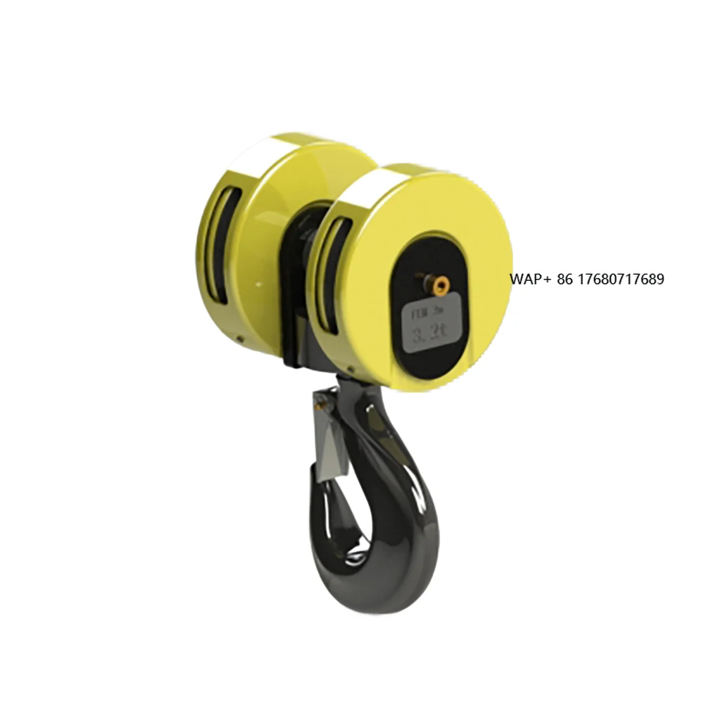 Customizable Two Wheels Standard Enclosed Anti-fall Lifting Hook 10 Ton Spring Auto Locking Hook with 360 Rotation 180 Pivot