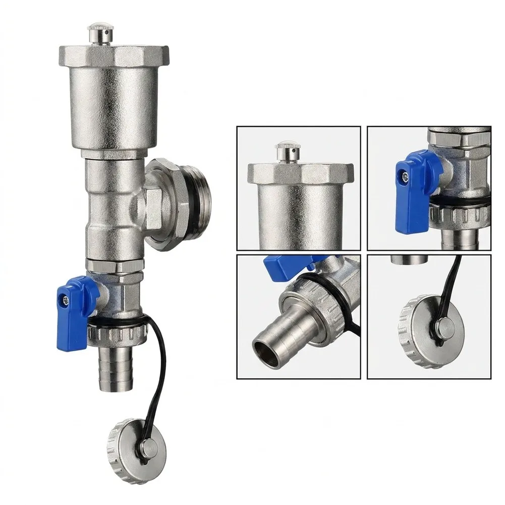 . Stainless Steel Water Separator With Automatic Air Vent & Drain Valve For Underfloor Heating Systems 1Inch For Home Heating