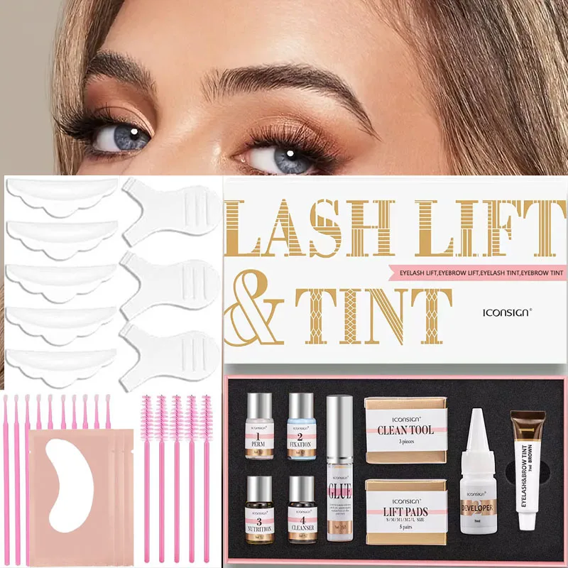 ICONSIGN Lash Lift and Tint Kit Professional Eyelash Lifting Tint Brow Lamination Dye Eye Makeup Tools