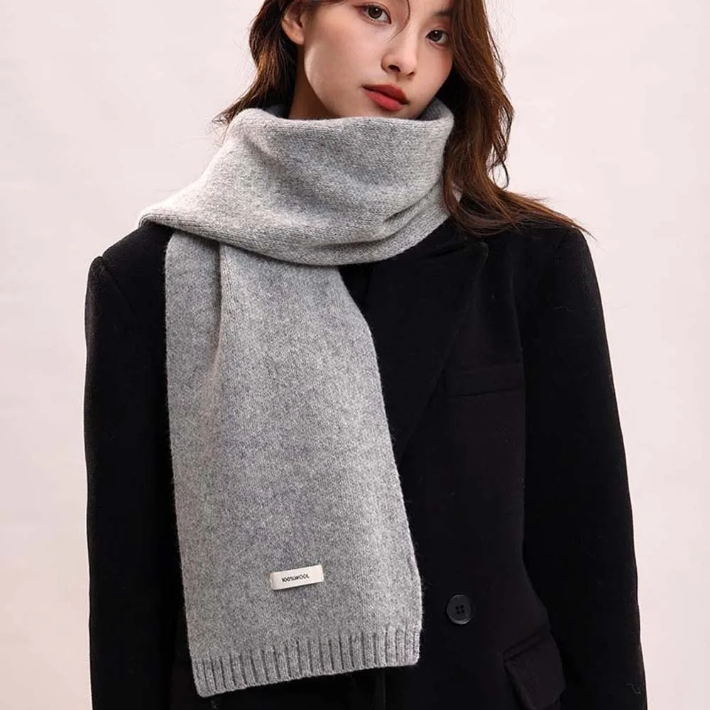 

Large Solid Color Knitting Wool Scarf Soft Cold-proof Long Thickened Neckscarf Versatile Classic Winter Warmer Scarf Autumn