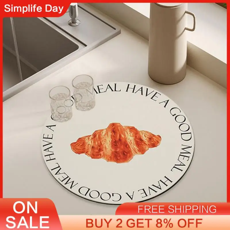 צלחת מחצלת סופג קריקטורה לחם דפוס שולחן כלי מטבח ביתי כלי שליה כלי מטבח כלי שליה בידוד חום דיאטום סיר מחצלת