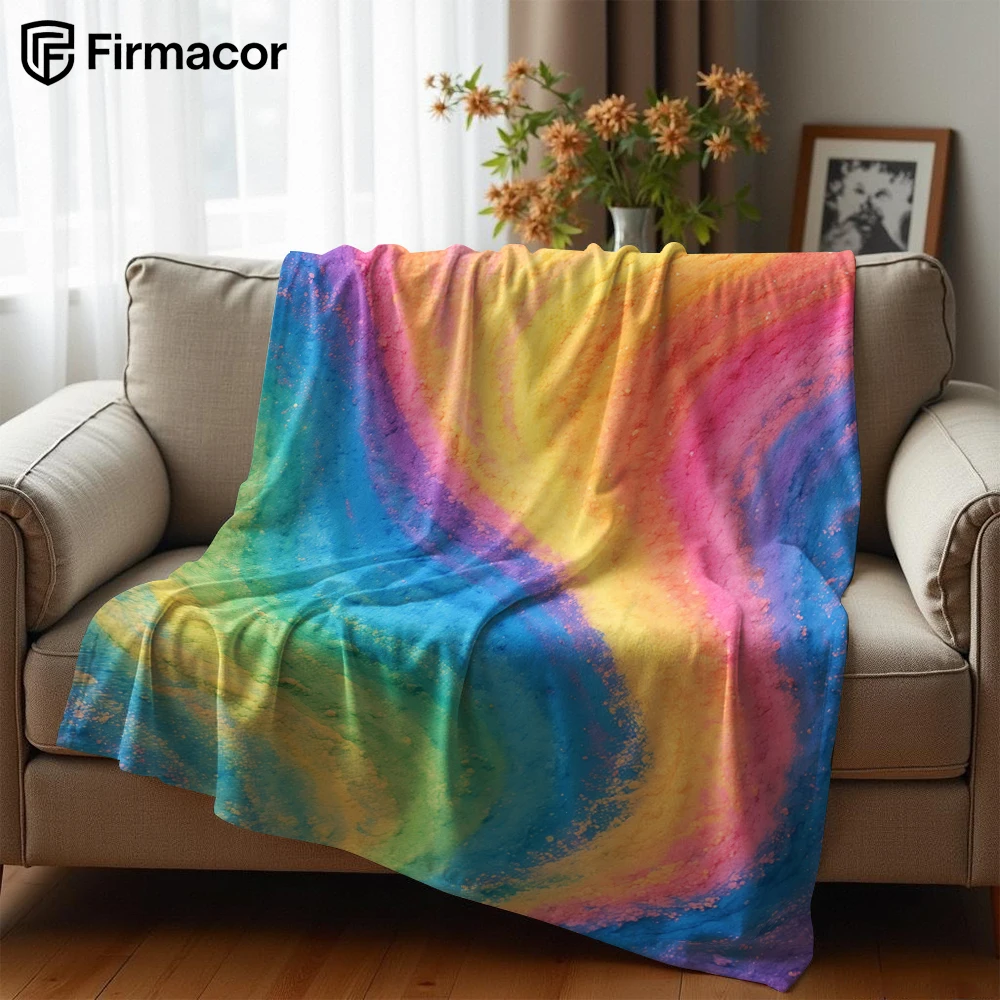 Color Powder Flow Lightweight Microfiber Soft Christmas Fleece Blanket Warm Cozy Throw for Bed Sofa Office Travel All Season