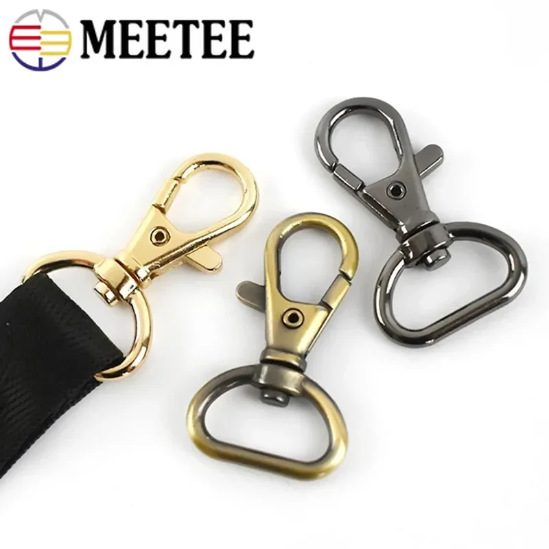 5/10Pcs 10-25mm Bag Strap Metal Buckles Meetee Dog Collar Lobster Buckle for Keychain Swivel Snap Hook Clasp Sewing Accessories