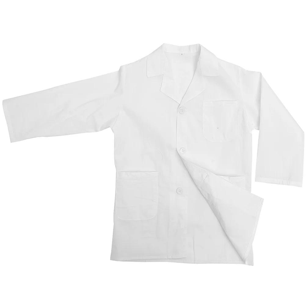 Abito da laboratorio per bambini Cappotto per bambini Abito Costume da scienziato Abbigliamento Fornitura in tessuto bianco Scuola primaria