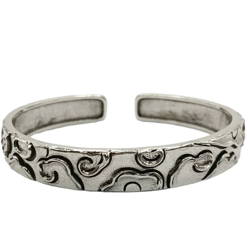 QEENKISS 925 Sterling Silver Vintage Cloud Bracelets Bangles For Women Men Party Birthday Wedding Christmas  Mother Gifts BT6181