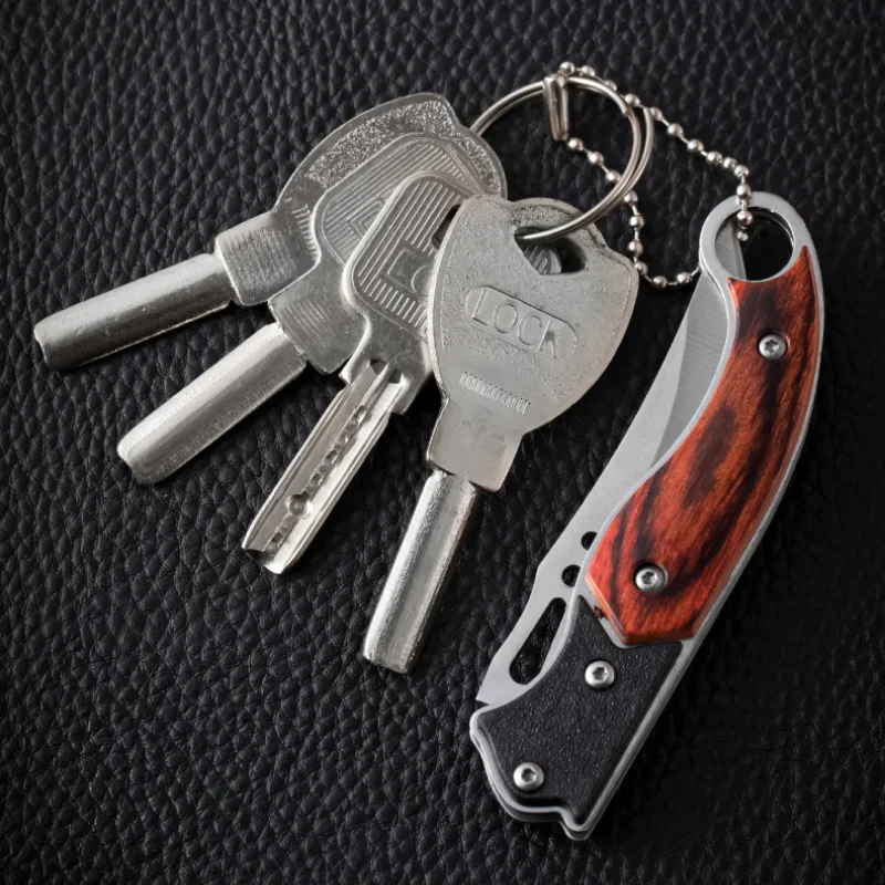 Imagem -05 - Portátil Folding Pocket Knife Lâmina de Ferramenta de Corte Unboxing Chaveiro Pingente Viagem Camping Presente de Férias Aço Inoxidável