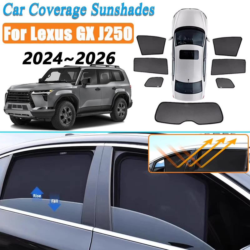 

Car Mesh Coverage Sunshade For Lexus GX J250 2024 Accessories 250 LC250 2025 Sunscreen Window Sunshade Covers Magnetic Sun Visor