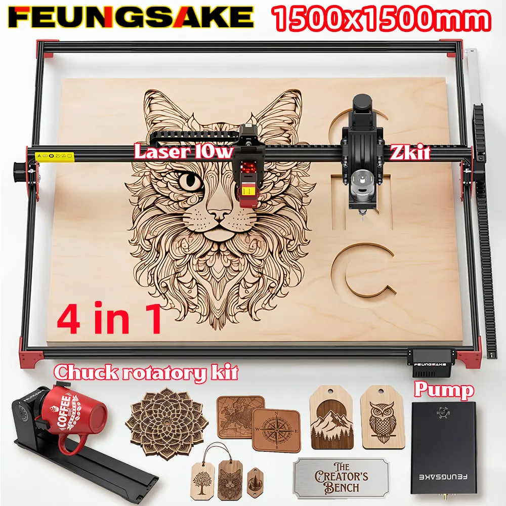 FEUNGSAKE 40w Laser Engraving And Cutting Machine Air Assist Pump Wood Printer Laser Engraver Machine 20W Cnc Router Desktop