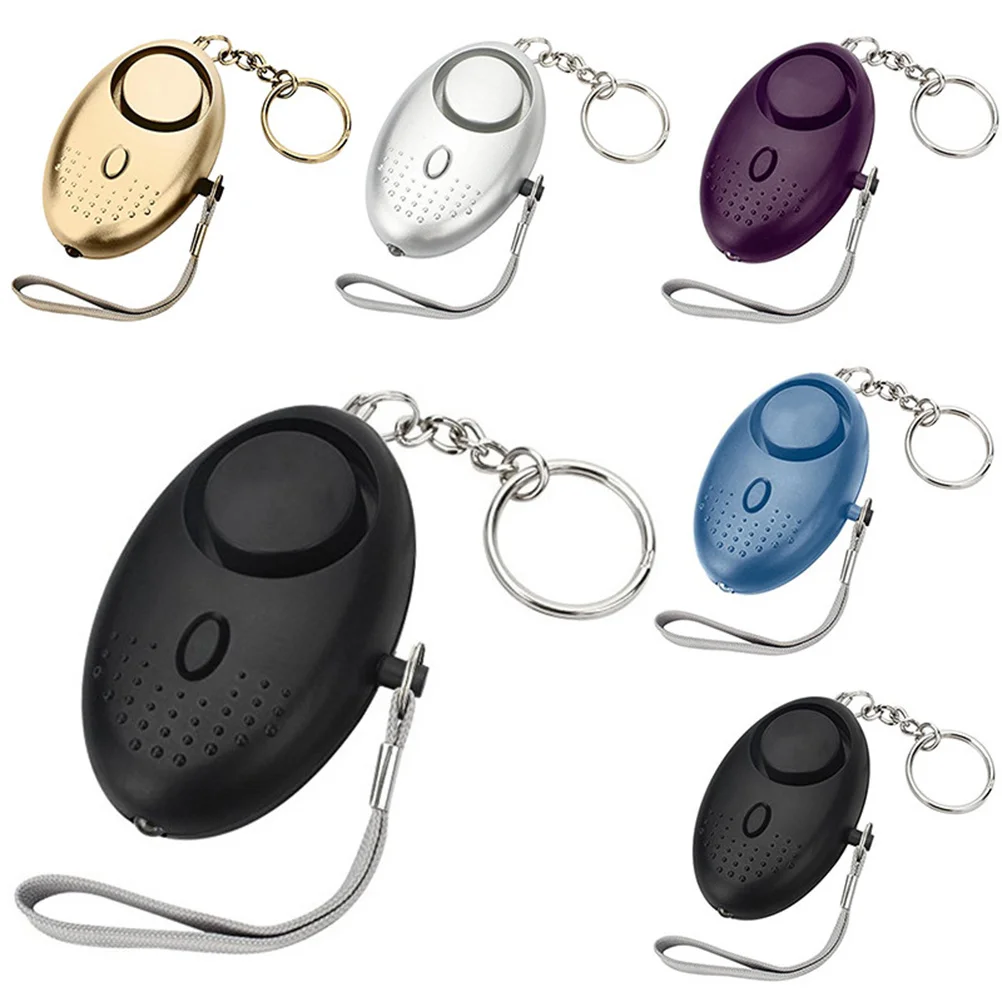 

2 pcs 130Db Personal Alarm Emergency Security Device Led Light Keychain For Women Elderly Night Workers Silver