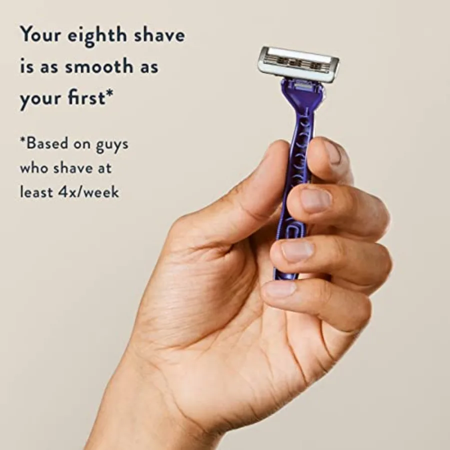 ماكينة حلاقة للاستعمال مرة واحدة للرجال 10 عدد 3 شفرات شفرات حلاقة رجالية للسفر وراحة OntheGo مثالية للاستخدام اليومي لرحلة عمل في صالة الألعاب الرياضية