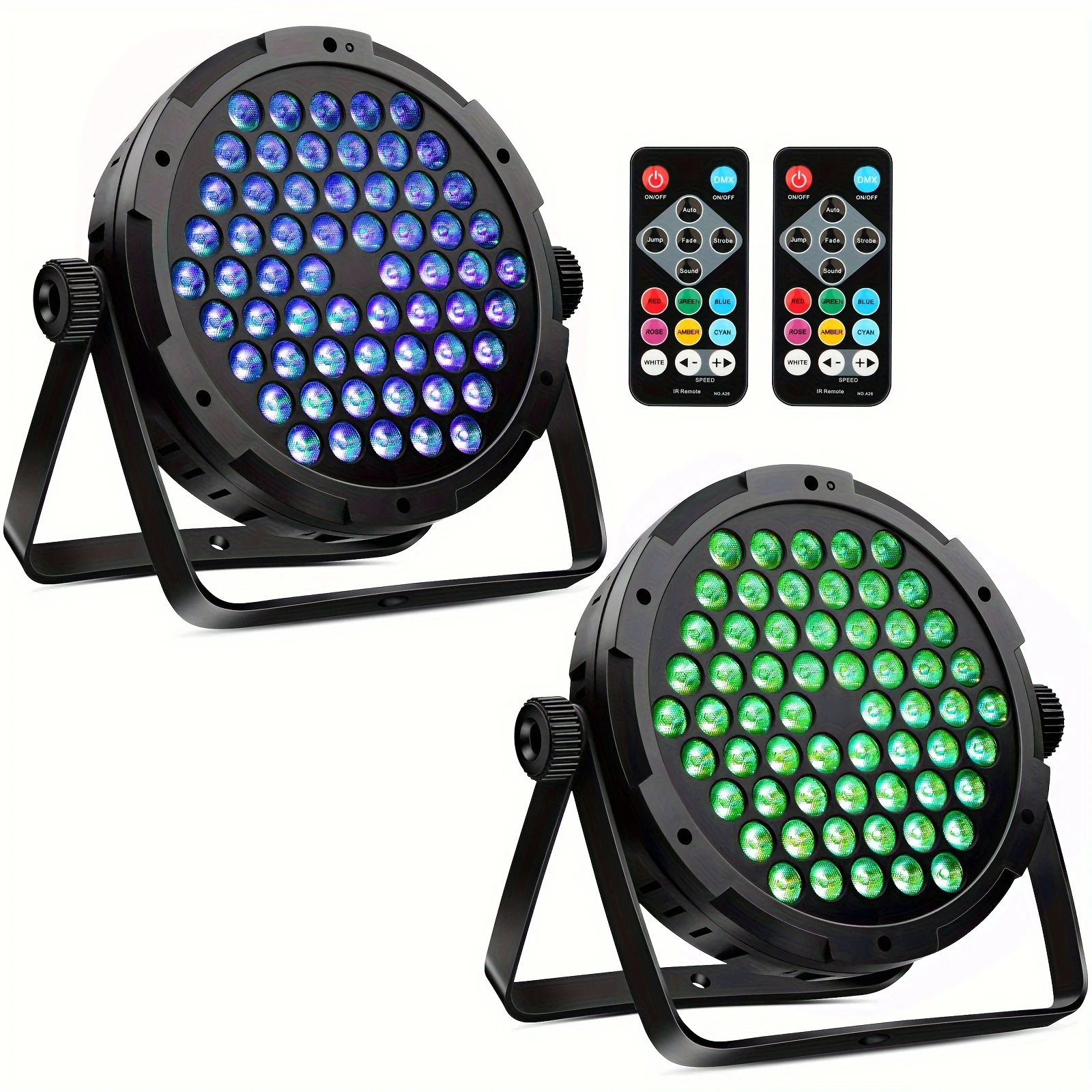 

2 Pack 60LED RGB Stage Par Light for Wedding Chapel Dance Club Family Party - Multicolor Party Lighting