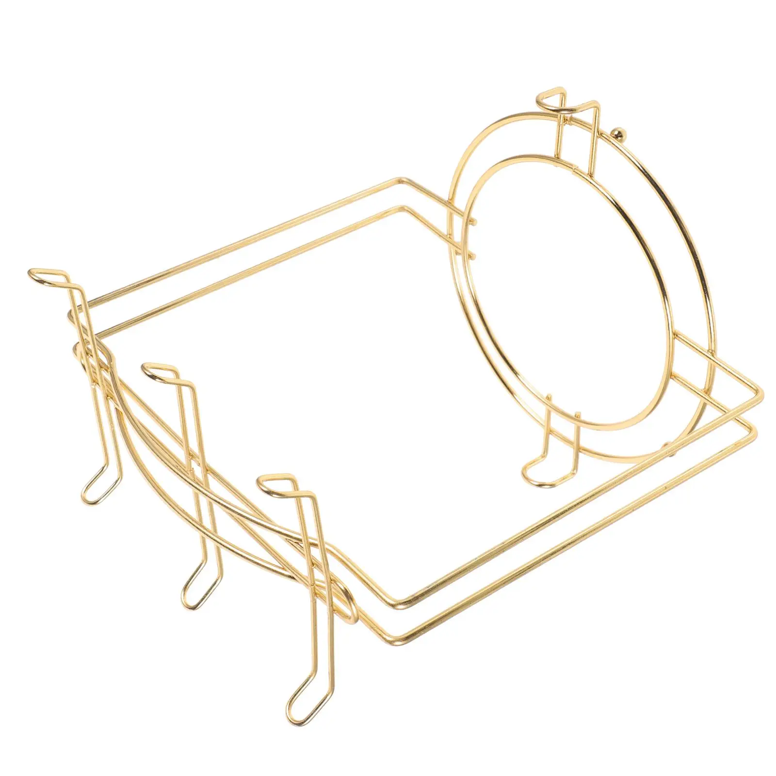 

Cup Stand Coffee Mug Holder 4 Mugs 6 Plates Stainless Steel Kitchen Organizer Counter Shelf Drying Rack Vertical Space