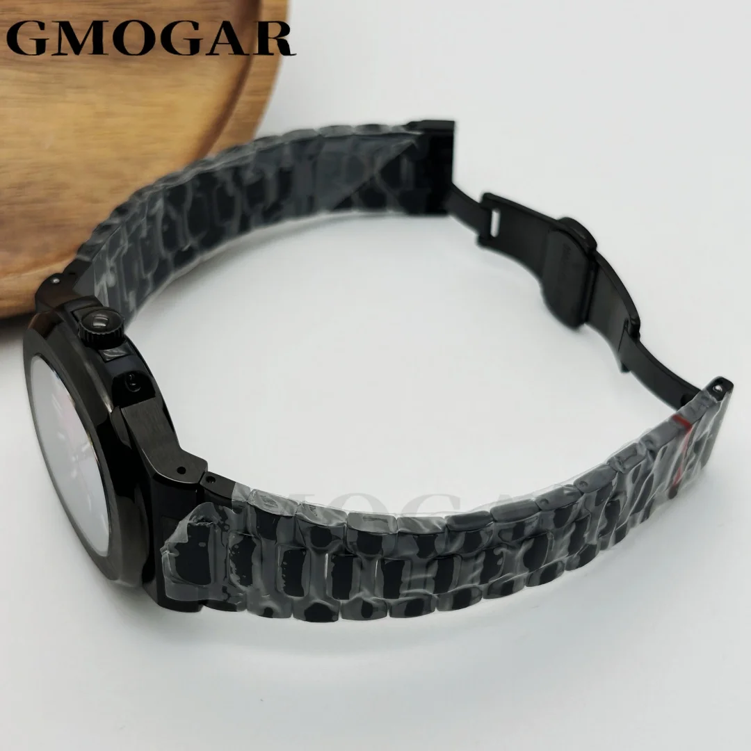 GMOGAR Luxus Schwarz 40MM Platz Japan NH35 Automatische Männer Uhr Sapphire Kristall Glas Datum Anzeige Mechanische Uhr Automatische