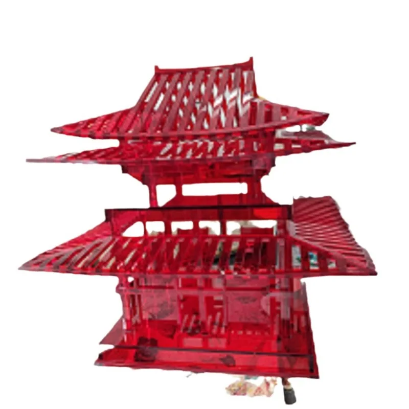 Acrylic art installations, hotel club sales office installations, props large and medium-sized ancient building ornaments