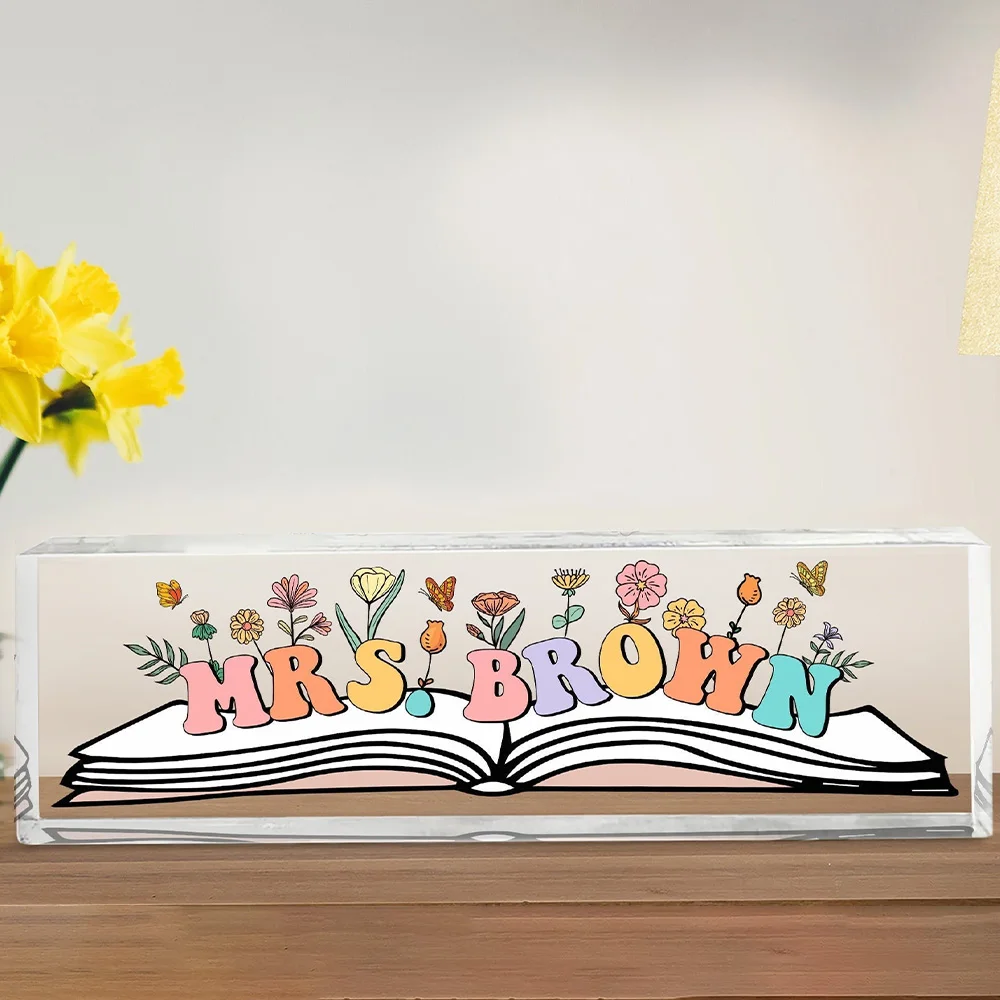 1 шт. настольная табличка из ПММА на заказ — персонализированный текст, милый и прозрачный, с лазерной гравировкой, сделай сам, идеальные подарки для подростков и ежедневного использования D