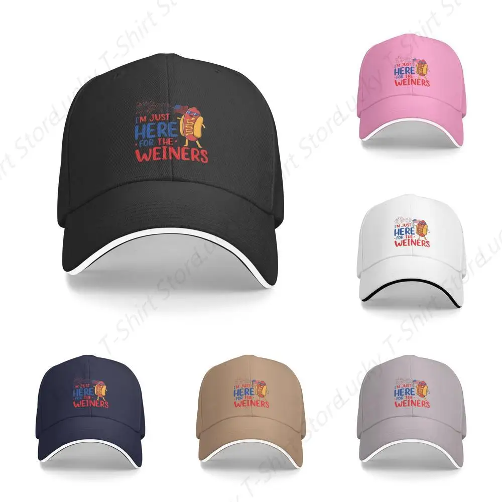 I'm Just Here for The Wieners Baseball Cap Men Women Funny Dad Hats Birthday Gifts Trucker Hat for Daily Casual Outdoor Headwear