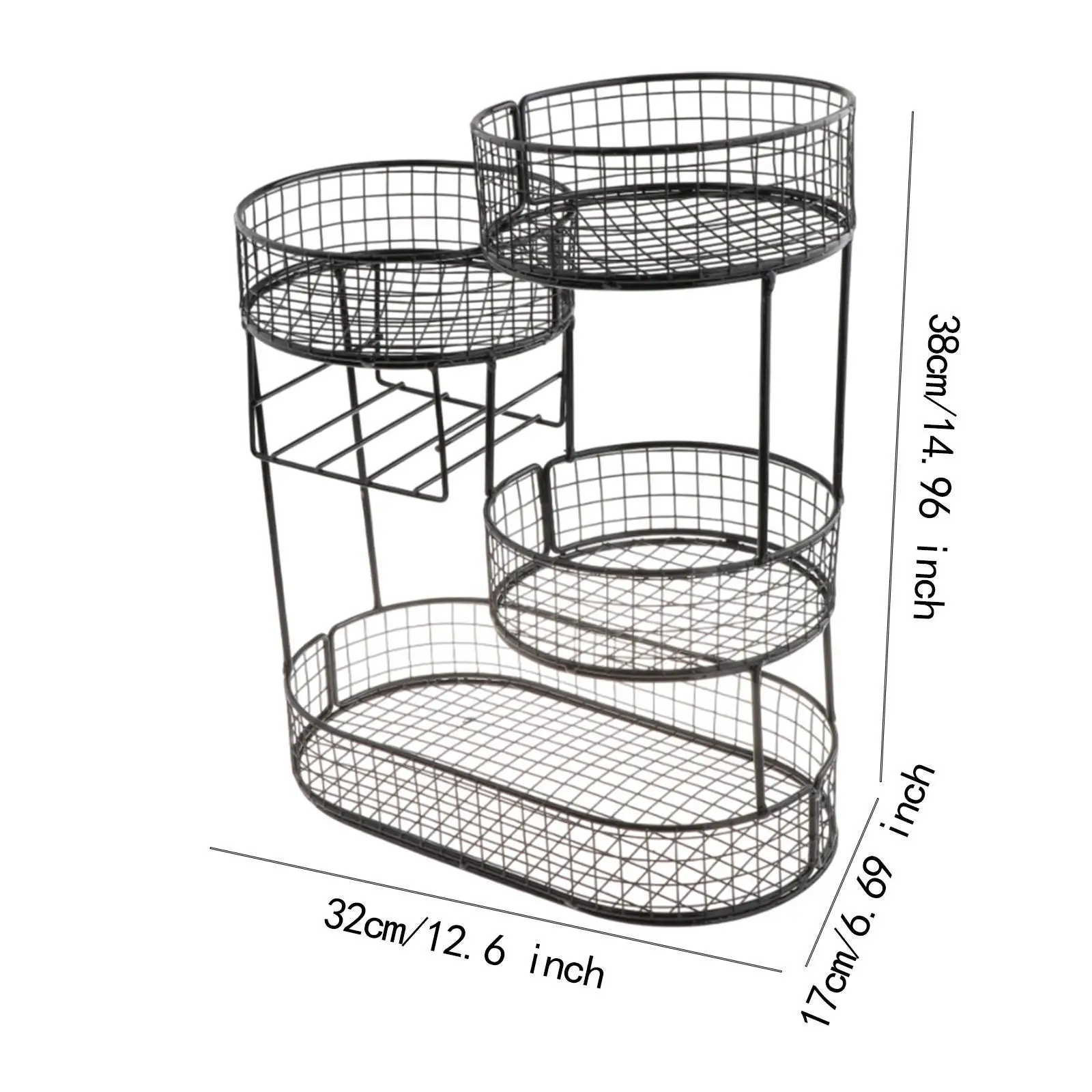 Fruit Vegetables Storage Rack Containers Portable Table Centerpiece Storage Stand Save Space Multi-layer Round Storage Baskets