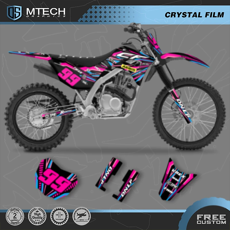 

DSMTECH Custom Motorcross Graphics Background Decal Stickers Kits For HONDA CRF125 F 2019 2020 2021 CRF125F 001