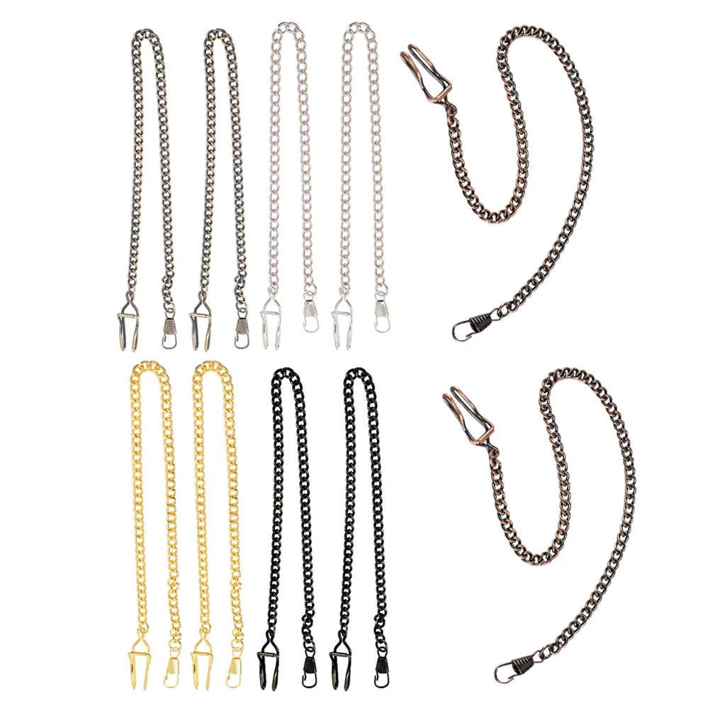 Цепочка для карманных часов из сплава, ретро-цепочки для жилета, винтажный серебряный цвет, длинная прочная прочная застежка, джинсовая мода «сделай сам», подарок