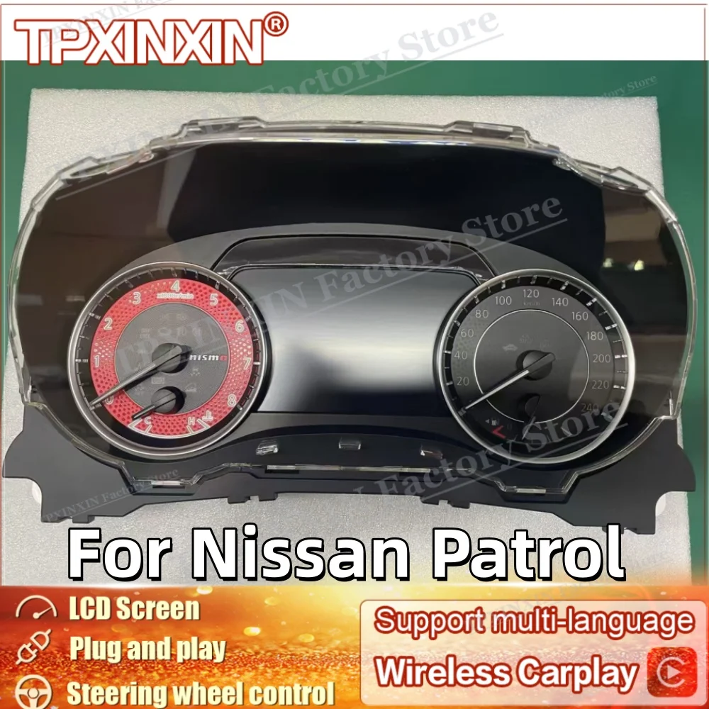 

Luxury trim For Nissan Patrol Carplay Digital LCD Cluster Car Dashboard Panel Digital Dashboard Panel Virtual Instrument Cluster