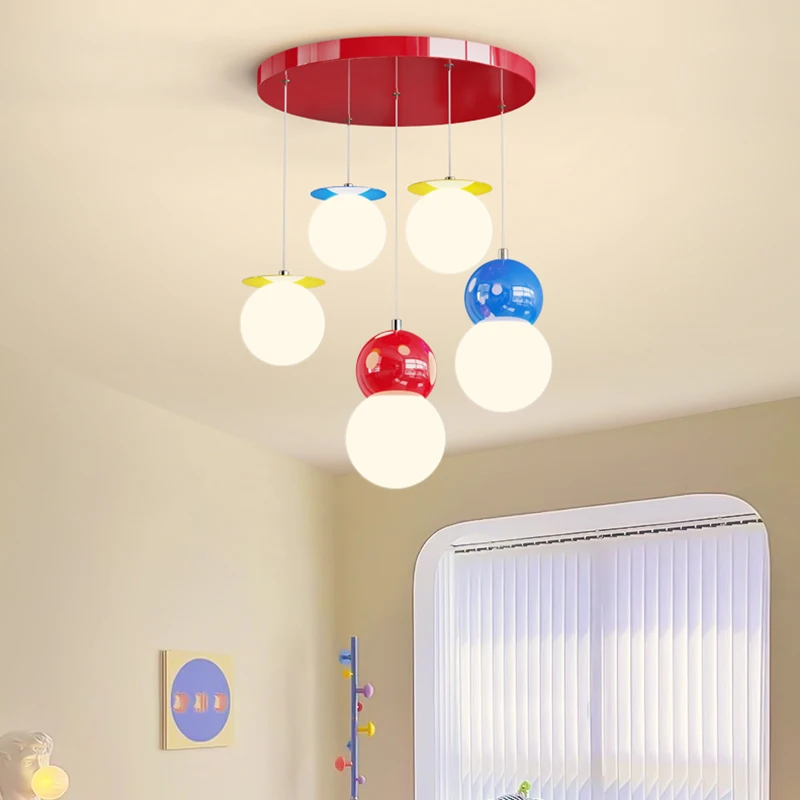 KAGU Bubble Ball Chandelier- Colorful LED Ceiling Light for Kids Room, Nursery & Bedroom