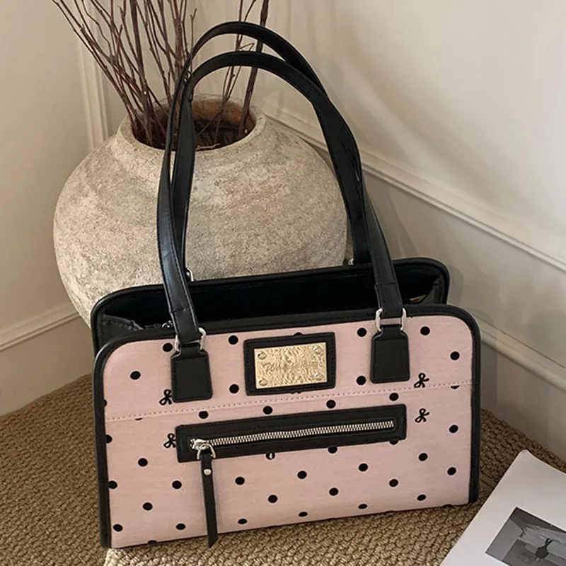 

2025 New Korean Style Backpack Tote Bag Large Capacity Vintage Shoulder Bag for Schoolgirl Elegant Commuter Backpack Purse