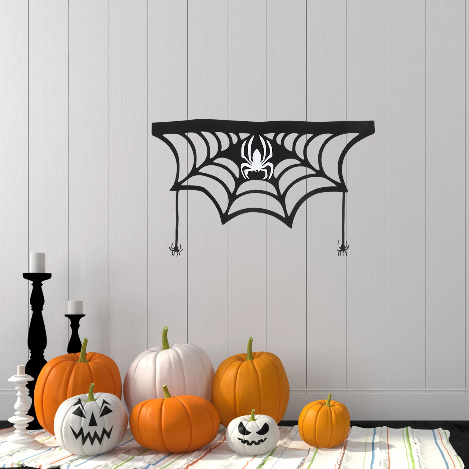

Halloween Fireplace Mantel Scarf Spiderweb Cover Unforgettable Party Props Fireplace Scarf Halloween Decoration