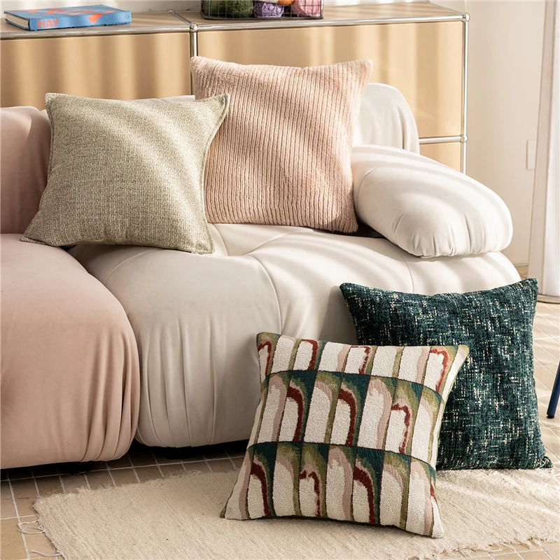 45X45CM Yarn-dyed Throw Pillow Cover Affordable Luxury Stamping Waist Cushion Cover Decor Home Decorative Pillowcase
