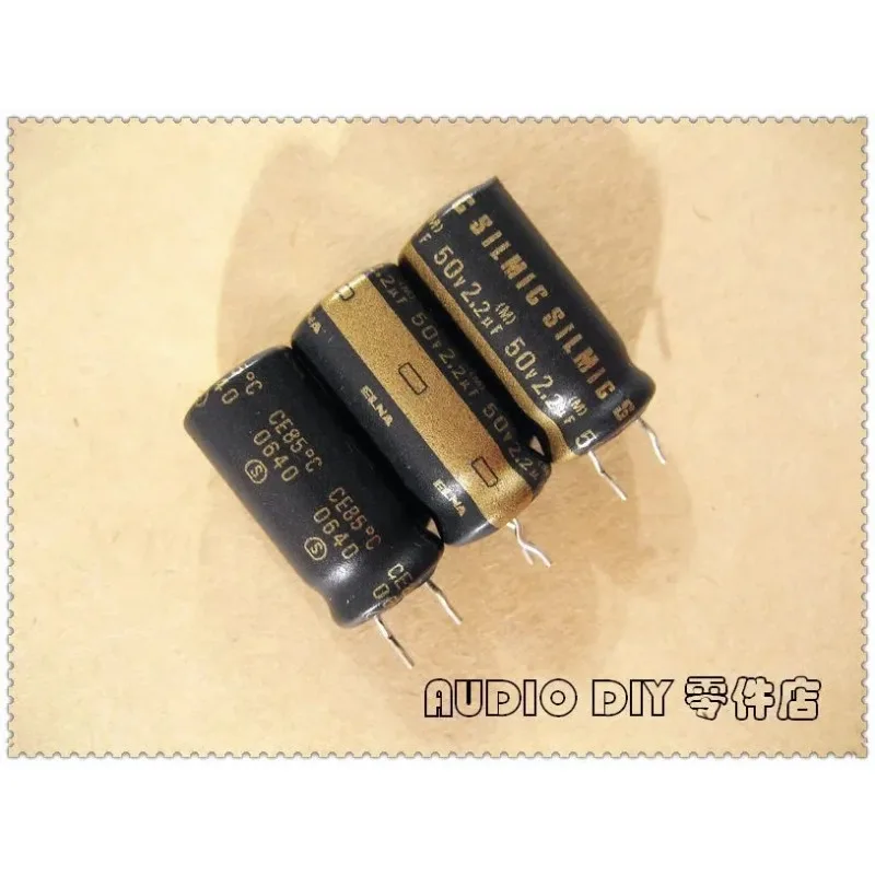 

5pcs/50pcs ELNA Black Gold SILMIC Matte 2.2uF/50V Audio Electrolytic Capacitor 50V2.2uF 10x20mm Big Size HiFi DIY