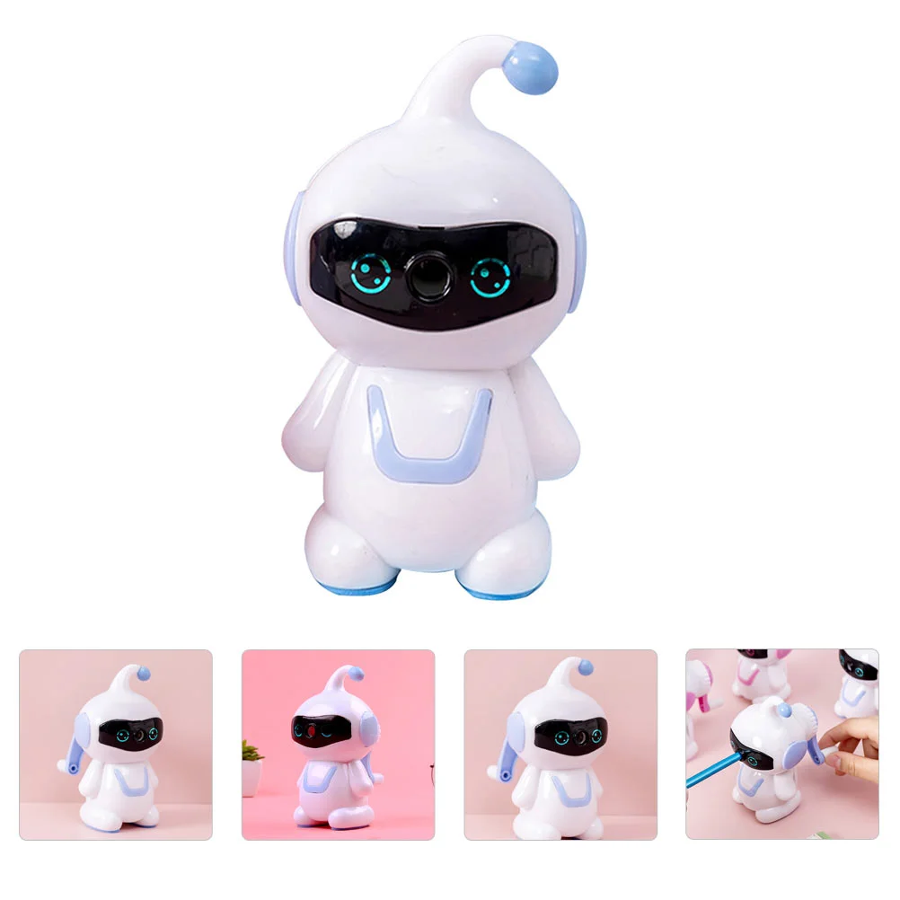 Pencil Sharpener Robot Kids Manual Tool Design Plastic Hand-cranking Office Student Shaking Sharpeners School Supply