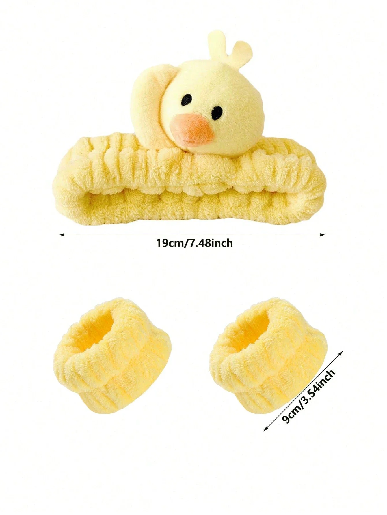 

Yellow Duck Hair Band And Wrist Straps For Face Washing
