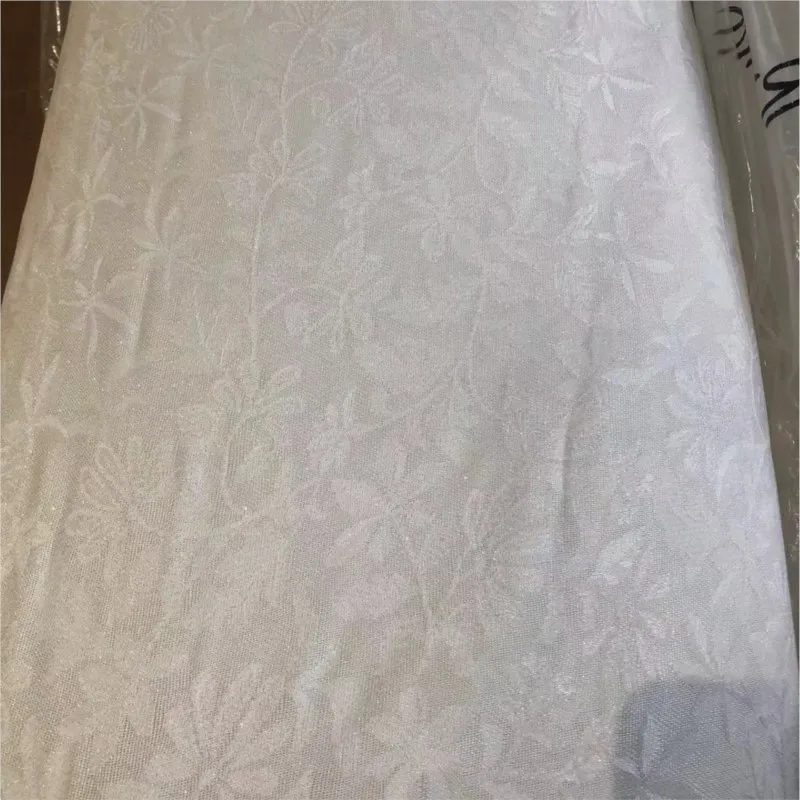 Flower silk Chinese-style fabric new perforated Suolo white base