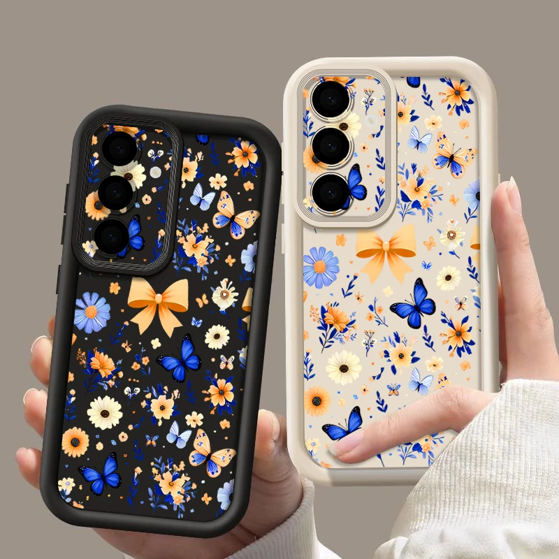 Romantisches Garten-Muster Handyhülle für Samsung Galaxy S25 S24 S23 Ultra S25 Edge S24 S23 FE S22 Plus Stoßfeste TPU Weiche Schutzhülle