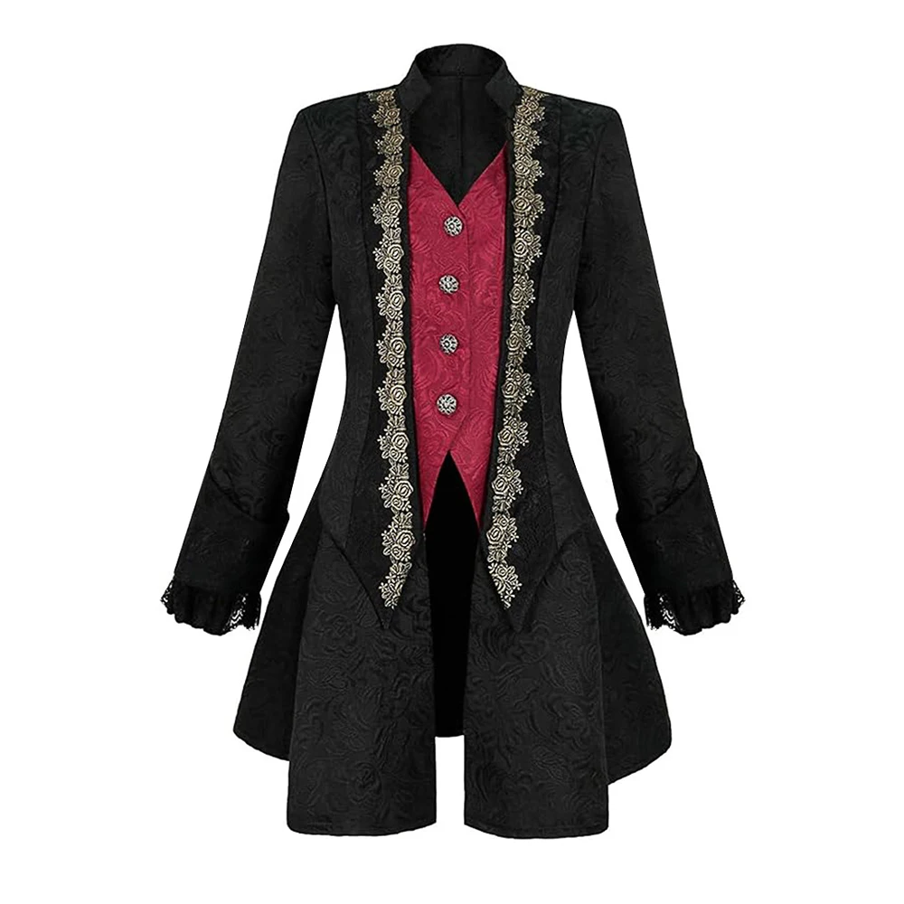 

Jacket Coat Medieval Retro Victorian Prince Gothic Long Sleeve Button Tailcoat Steampunk Halloween Party Costume Clothing