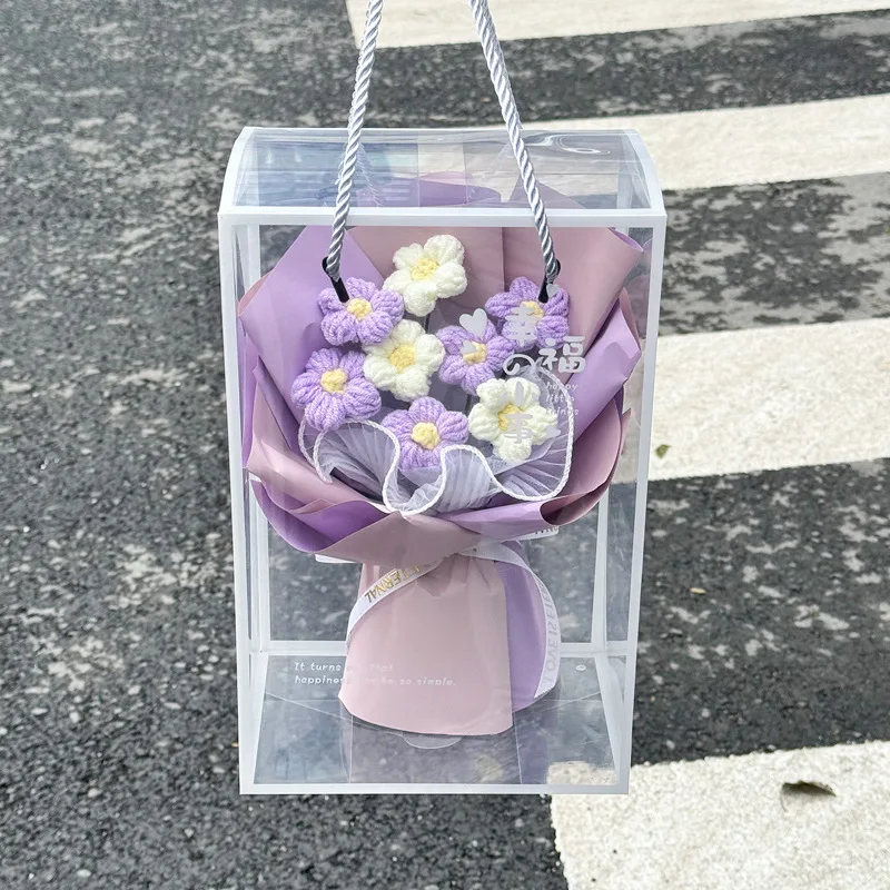 باقة زهور كروشيه باقة التخرج هدايا اليدوية المنسوجة باقة عيد ميلاد المعلم هدية هدايا الزفاف الضيوف