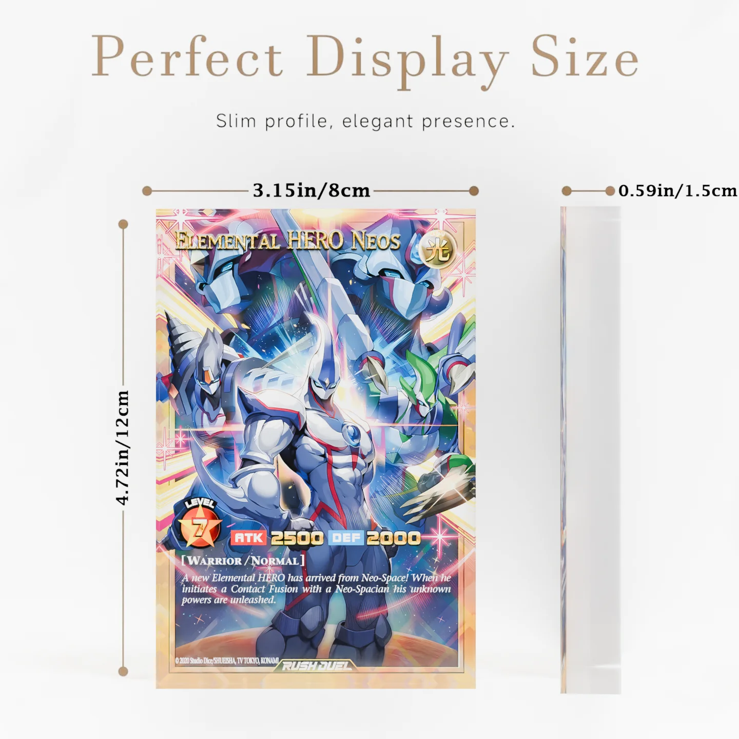 Yu-Gi-Oh YGO Elemental HERO Neos Rush Duel Clear Acrylic Block Anime Goods Desktop Ornament Desk Decor Collection Gift
