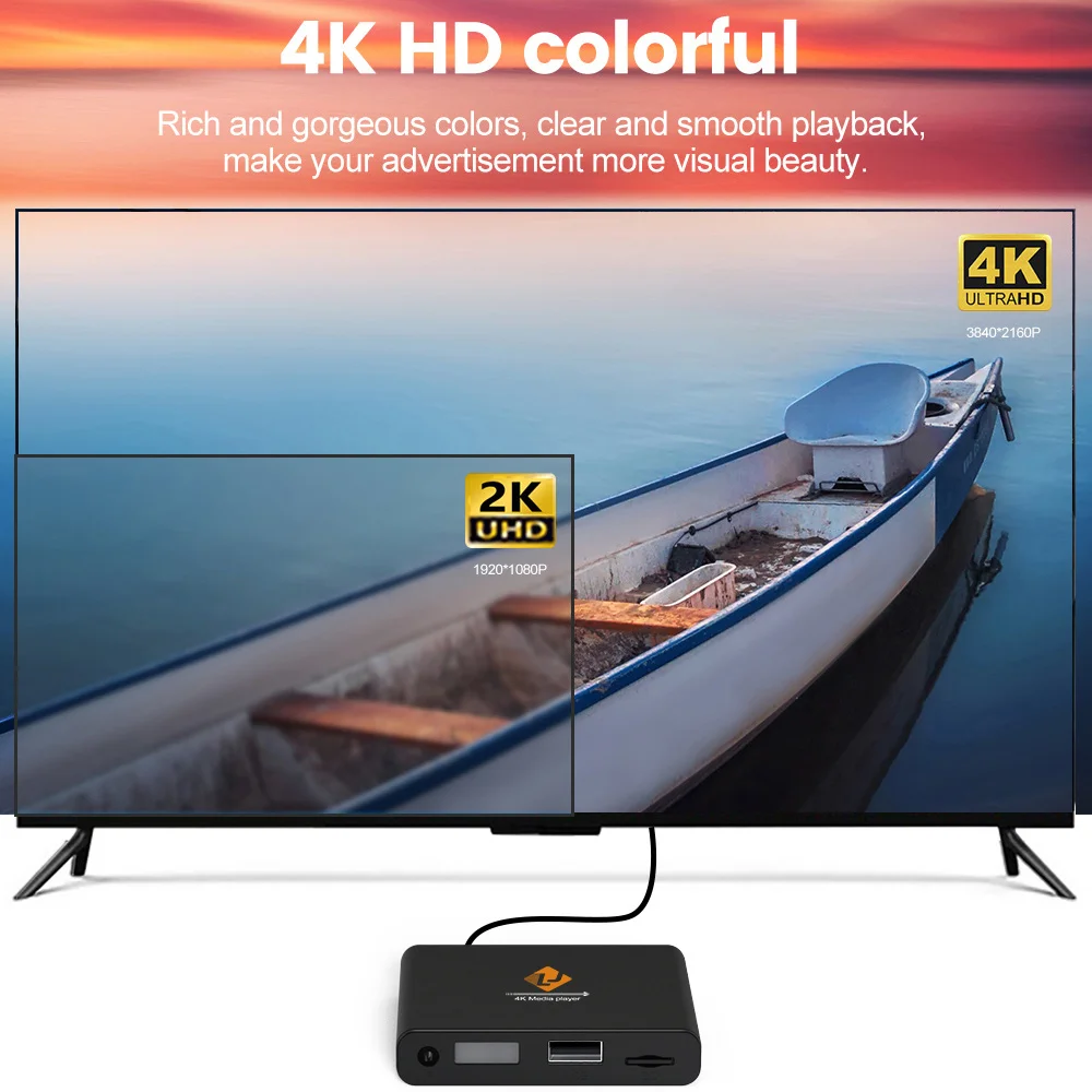 Leitor Digital 4K Ultra-HD X8 para unidades USB, Cartões Micro SD, H.265, HEVC, H.264, MP4, MKV, Vídeo, MP3, Música, Fotografias PDF, 4K HDD