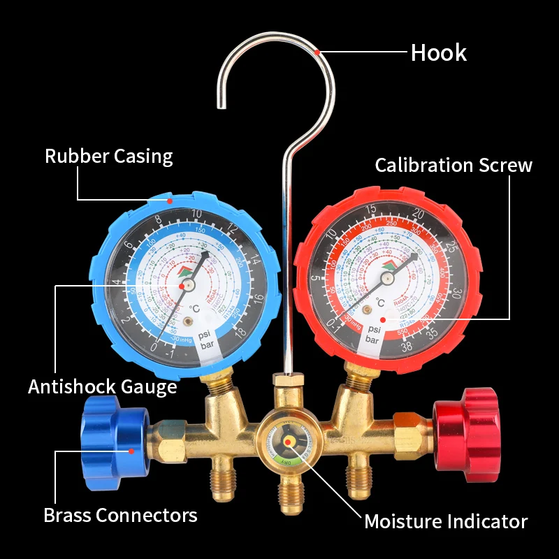 Refrigerant Manifold Gauge Air Condition Refrigeration Set Air Conditioning Tools R22 R410A R404A R134A