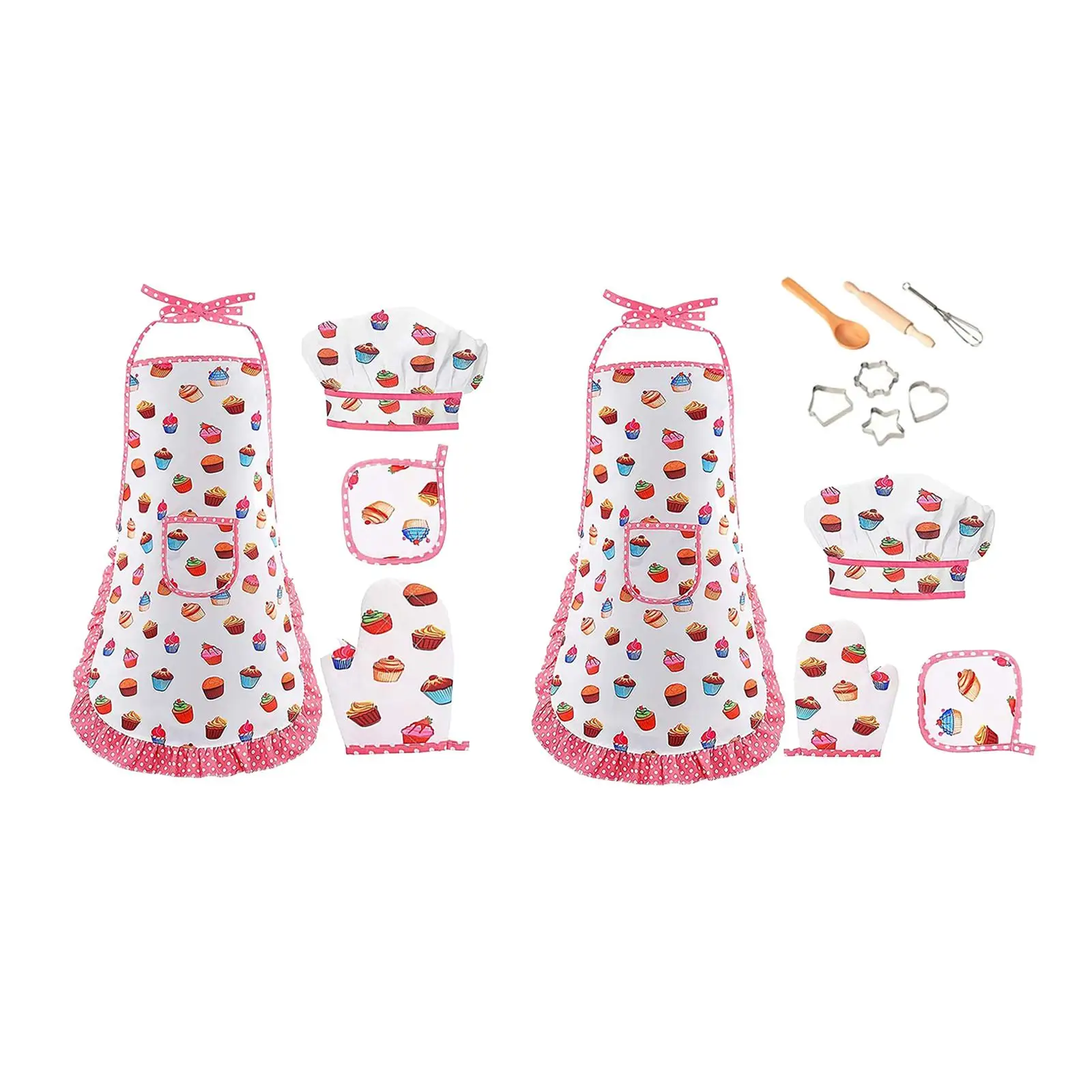 Chef Clothing Set Kitchen Playset Kids Cooking Baking Set for Toddlers Birthday Gift