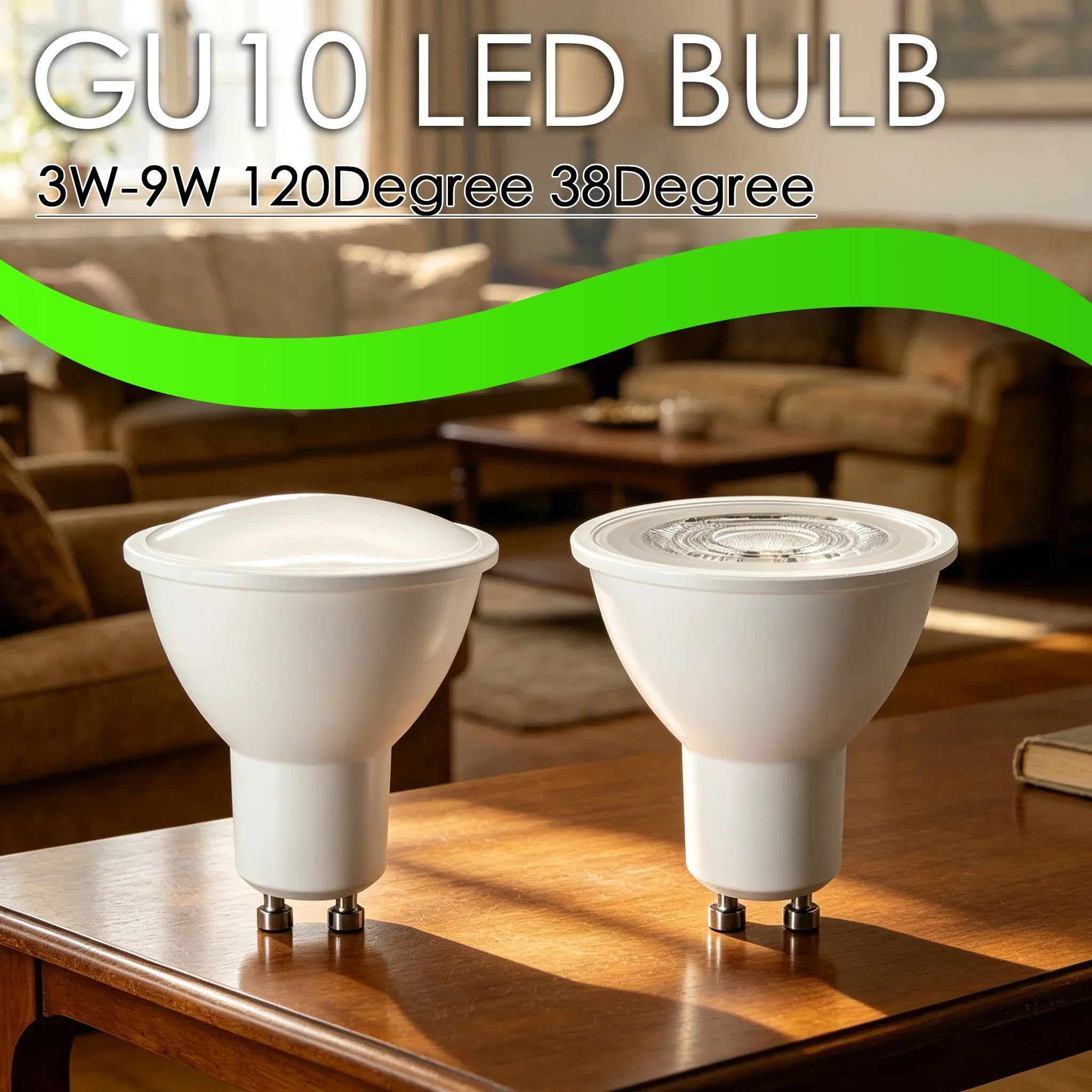GU10 Led Bulb 3W-9W Equivalent 50W AC220-240V Led Lamp 3-6000K Soft White Lighting GU10 Base Energy Saving Bulbs Kitchen Bedroom