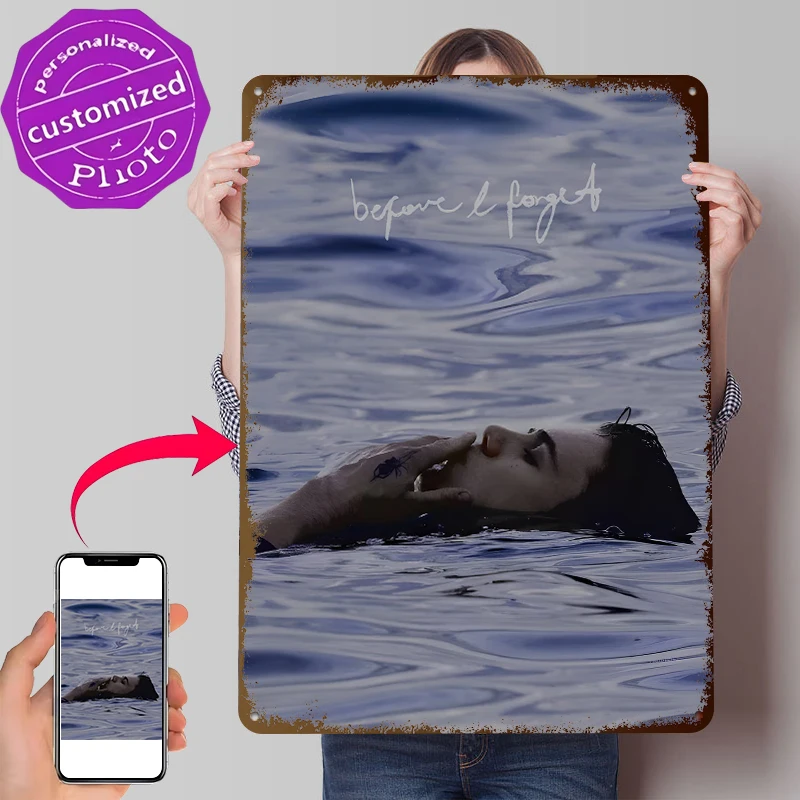 

Person Floating in Water With Text Tin Poster Wall Art Retro Vintage Metal Signs for Fans Room Modern Home Decoration Luxury