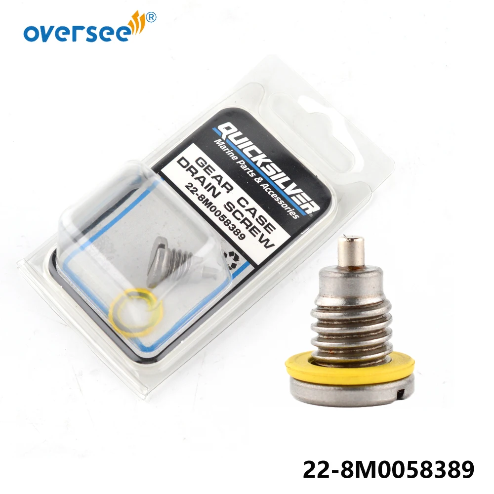 OEM 22-8M0058389 Drain Screw Magnetic Plug with Gasket for Mercury Mariner Gearbox 22-67892A06 (Original)