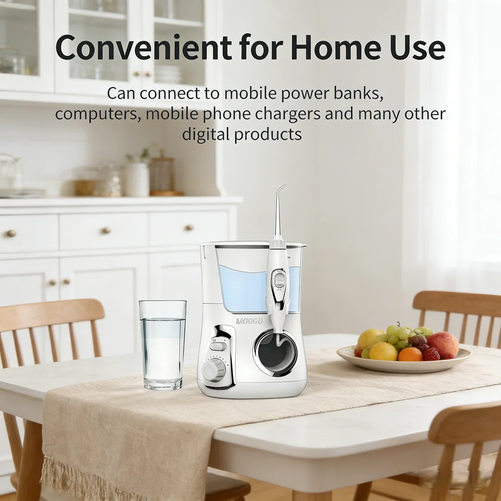 

800ML Countertop Water Flosser, 10 Modes Adjustable Dental Oral Irrigator, Home Use Teeth Cleaner for Orthodontics & Gum Protect