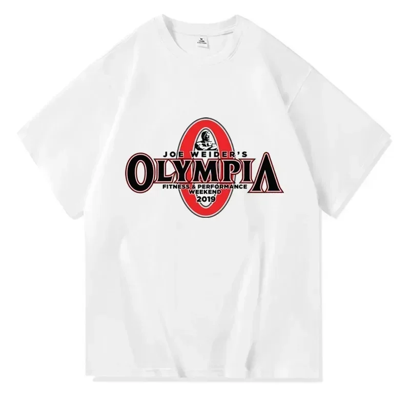 Summer OLYMPIA Printed Men's Gym Cotton T-shirt Women's Casual O-neck Basic T-shirt High Quality Classic Oversize Tops Clothing