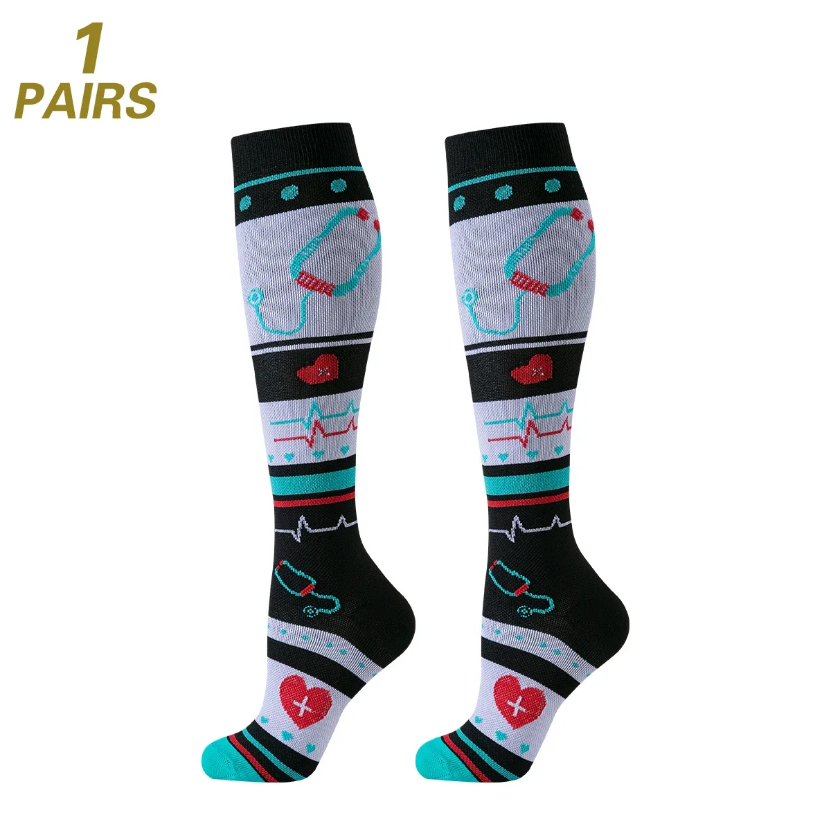 6 أزواج من الجوارب الضاغطة للممرضات، جوارب ضغط للطبيب، جوارب رياضية للسيدات والنساء للجري #4