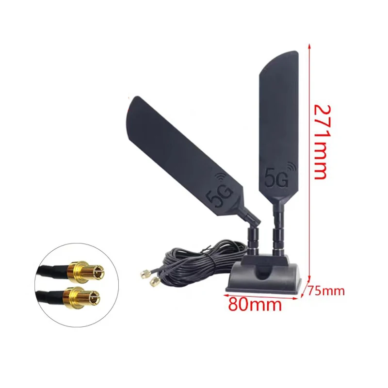 GSM 4G 5G Antenna 600-6000MHz 48dBi High Gain Omni Magnetic Base Aerial SMA Male TS9 for HUAWEI ZTE CPE Huawei WIFI Router Modem