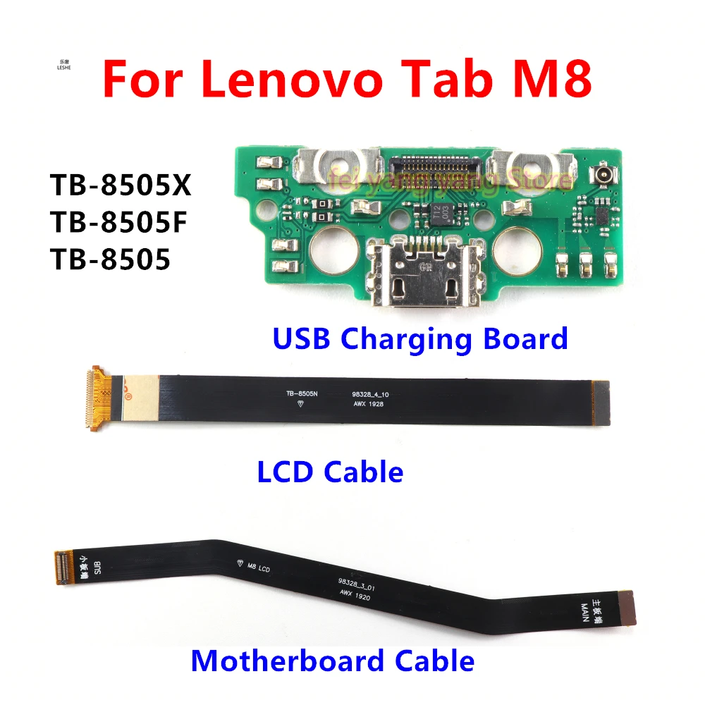 

USB-разъем для зарядки, док-станция для зарядки, ЖК-дисплей, материнская плата, гибкий кабель для Lenovo Tab M8 TB-8505X TB-8505F TB-8505