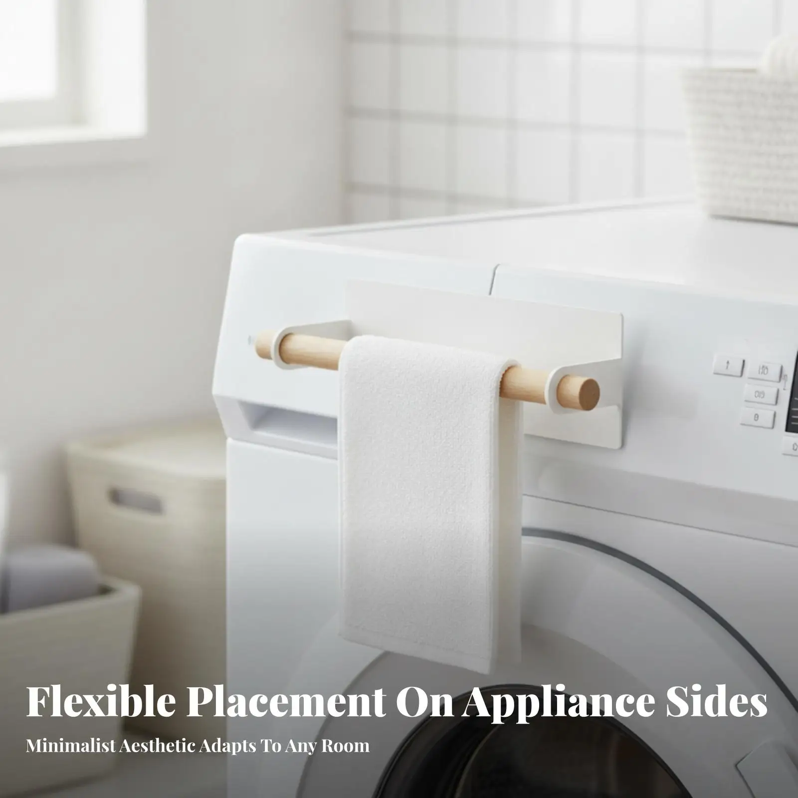 Adhesiveliberated Towel Holder with Wooden Rod Scratch-Resistant Adhesiveliberated Towel Bar with Wood Rod Organizer