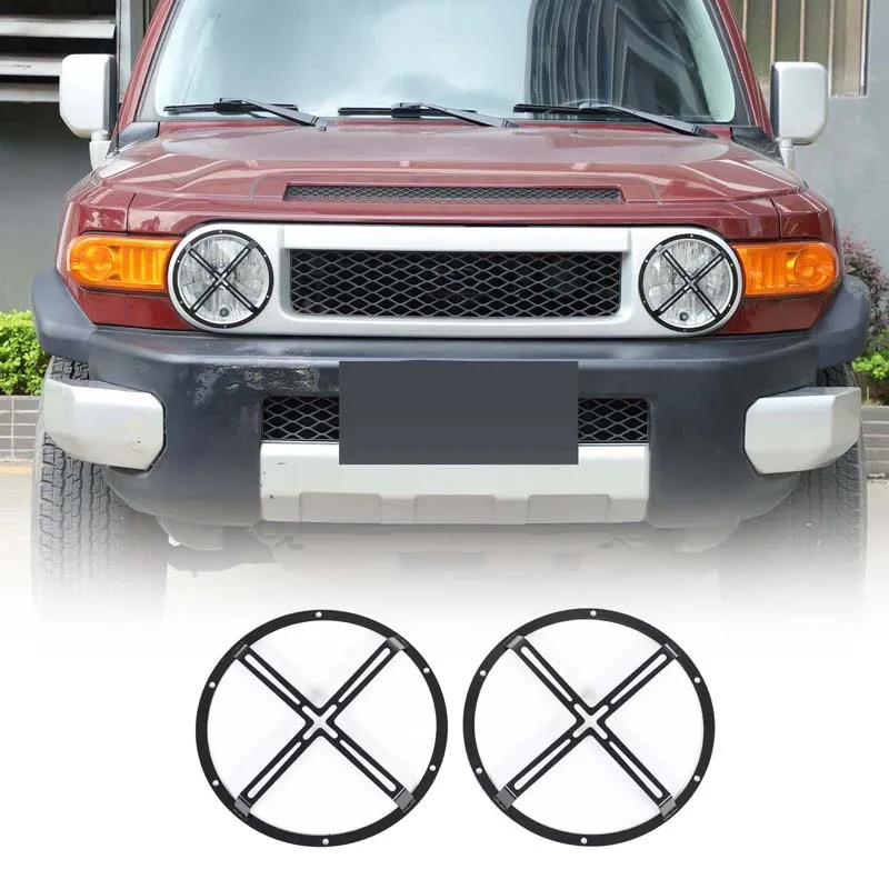 

Защитная решетка для фар Toyota FJ Cruiser 2007-2021 годов выпуска, из углеродистой стали, комплект из 2-х частей (модель X), аксессуары для тюнинга автомобиля